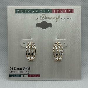 Primavera 24k Gold Over Sterling Silver Doorknocker Earrings NWT